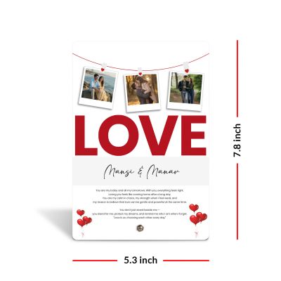 Personalized Love Photo Collage Frame Gift for Couples Frame With Photo Upload, Gift For Birthday, Anniversary, Valentine Gift for Husband Wife